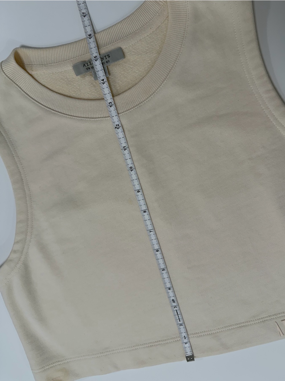 All Saints Cream Cropped Muscle Tank - Picture 5 of 8
